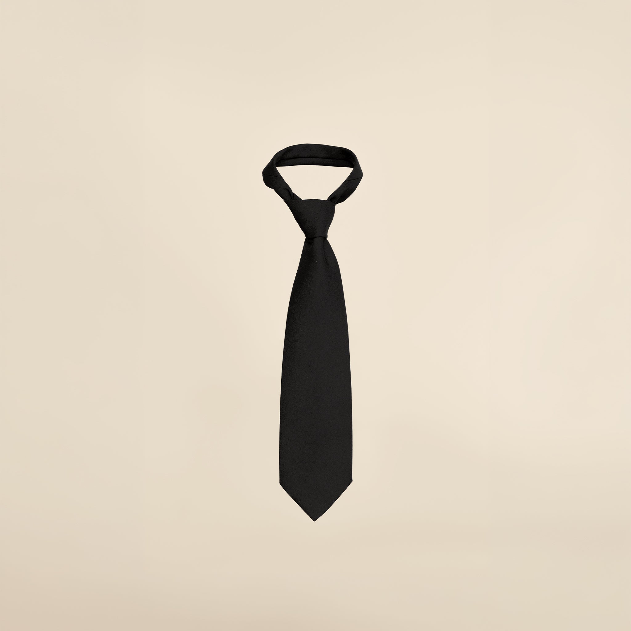 Genderless Wool blend tie in Black with orange line | LR3