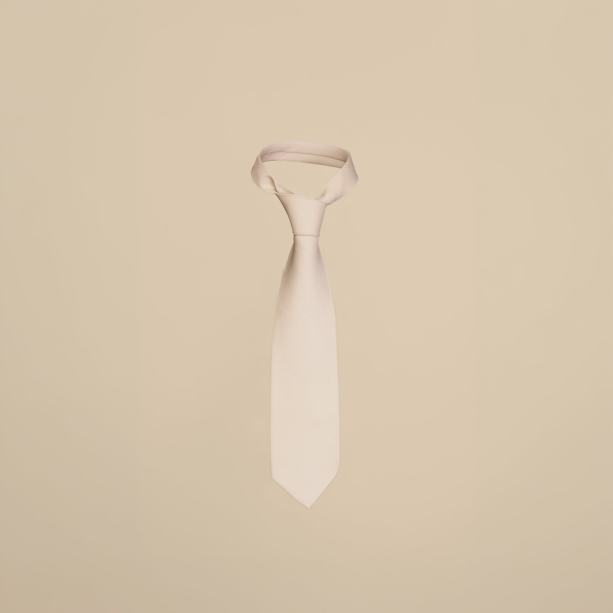 Genderless Wool blend tie in Ecru with orange line | LR3