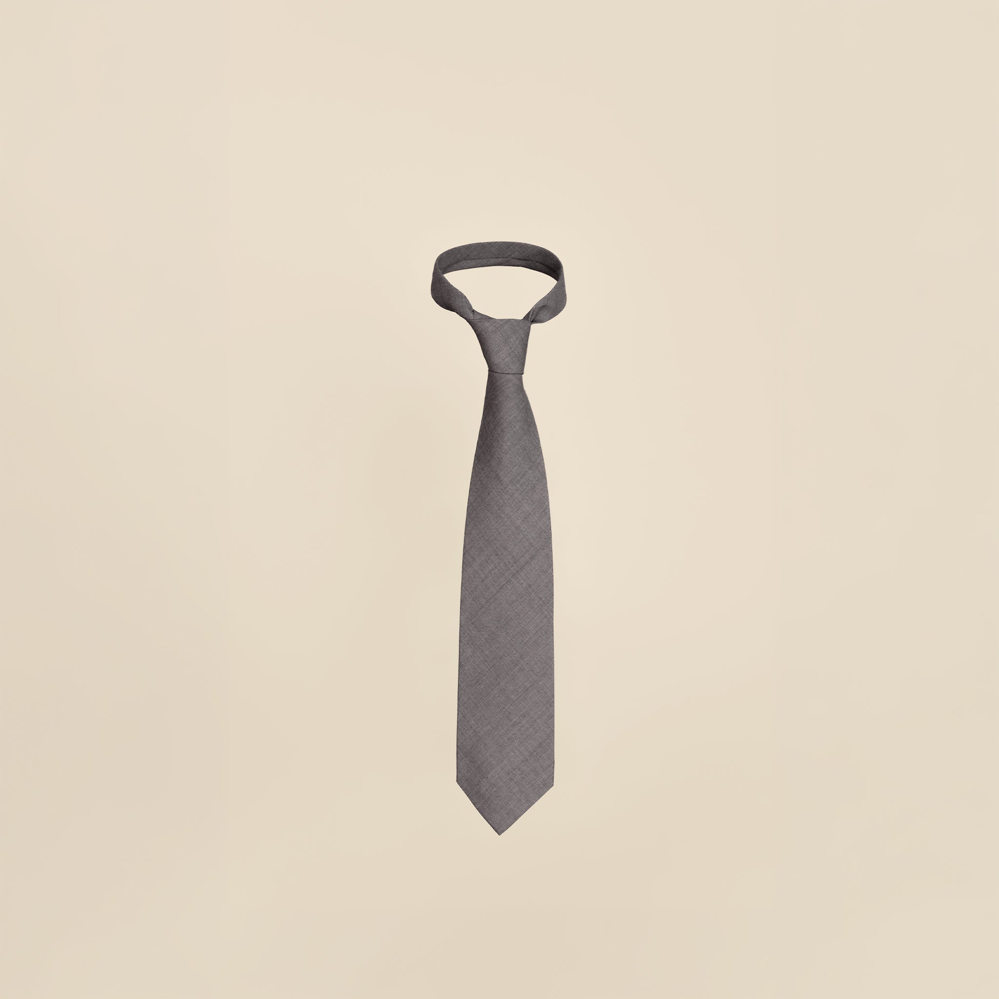 Genderless Wool blend tie in Gray with orange line | LR3