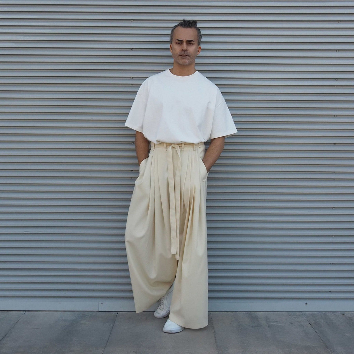 Trousers - Wool and Silk - Ecru