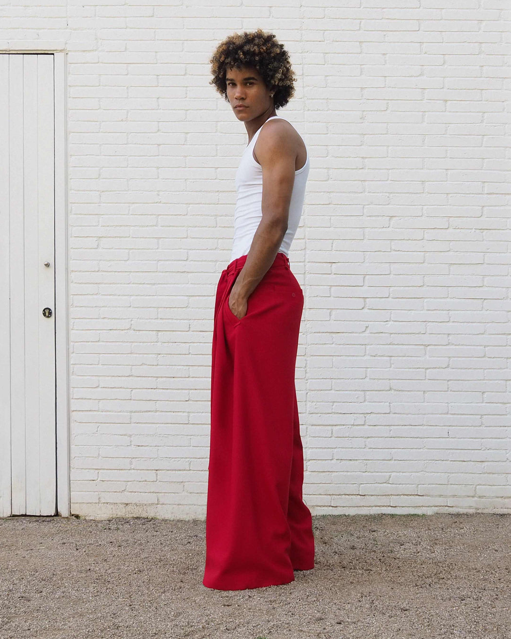 TROUSERS-RED-UNISEX-STREETSTYLE-LR3-LOUIS-RUBI